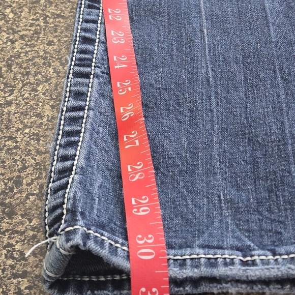 Y2K Vigoss Chelsea Straight Distressed Blue Jeans Women’s 7/8 Rhinestones Bling - Picture 15 of 16